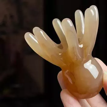 Массажная расческа с осьминогом из смолы, меридиан, выскабливание, массажер для кожи головы, портативная 8-зубчатая головка, спа-массажная расческа для снятия усталости