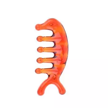 Массажная расческа с пятью зубами, меридианами, пластиковая расческа с большими зубами, акупунктурная терапия, артефакт, когти, декомпрессия, портативная расческа для кожи головы зелёный