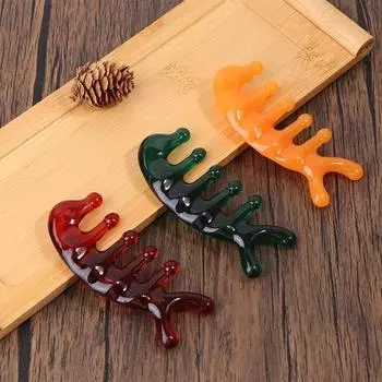 Массажная расческа с пятью зубами, меридианами, пластиковая расческа с большими зубами, акупунктурная терапия, артефакт, когти, декомпрессия, портативная расческа для кожи головы кофейный