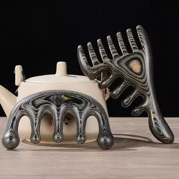 Массажная расческа с широкими зубьями из сандалового дерева для кожи головы, расслабляющая расческа для волос Smooth Head Meridian Hair Гребень для глаз Style 1