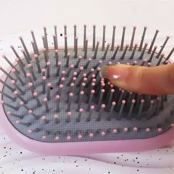 Массажная расческа в виде шарика из пластика Macaron, расческа для студентов, высокая черепная расческа для волос, массажная пушистая гладкая расческа для волос, овальная расческа фиолетовый