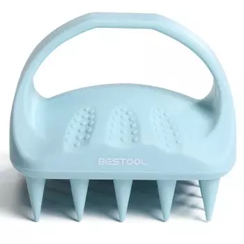 Массажная щетка BESTOOL, щетка для шампуня, щетка для мытья волос, щетка унисекс, 100% мягкие, тщательно чистые волосы, нежная силиконовая щетка для кожи головы (синий)