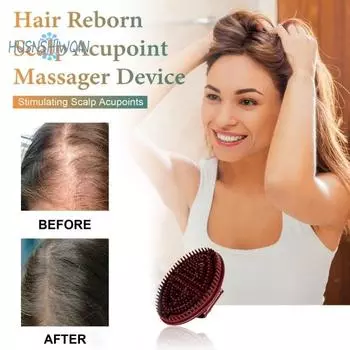 Массажная щетка для густых волос: Питает корни, предотвращает выпадение волос, обеспечивает пушистый уход — удобная массажная щетка для кожи головы красный