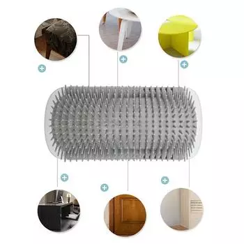 Массажная щетка для кошек, угловая щетка для удаления волос, косметическая щетка для чистки углов, съемная расческа для котят розовый