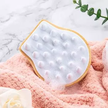 Массажная щетка для кожи головы Эргономичная ручка Щетка для мытья шампунем Уменьшение выпадения Здоровый рост Безопасная массажная щетка для кожи головы цвет старого дерева