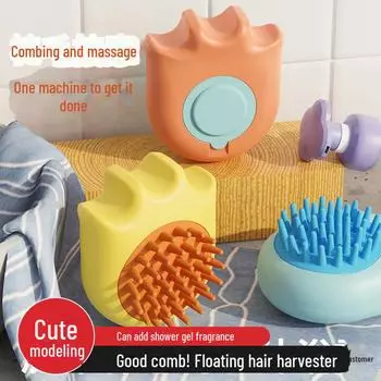 Массажная щетка для купания собак и кошек opp оранжевый