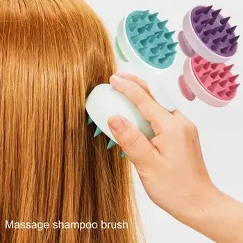 Массажная щетка для шампуня, мягкая щетка с зубцами, быстрое пенообразование, удаление перхоти, глубокое мытье, сухая влажная расческа для мытья волос двойного назначения, товары для дома. зелёный