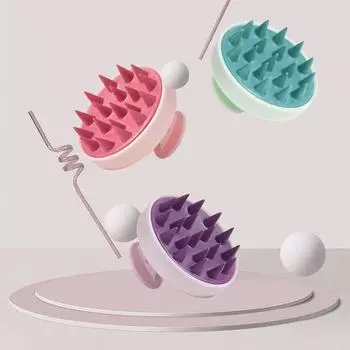 Массажная щетка для шампуня, мягкая щетка с зубцами, быстрое пенообразование, удаление перхоти, глубокое мытье, сухая влажная расческа для мытья волос двойного назначения, товары для дома. зелёный