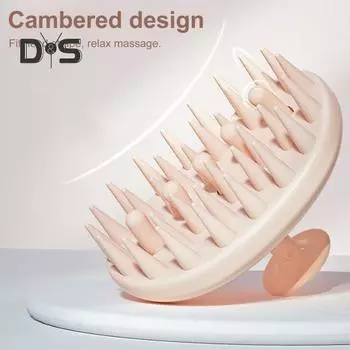 Массажная щетка для шампуня с мягкой щетиной, эргономичная ручка, портативная, для путешествий, для мужчин и женщин, для роста волос, отшелушивающая щетка для кожи головы, скруббер, щетка для чистки серый/белый