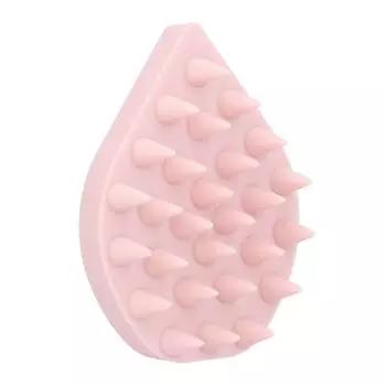 Массажная щетка для шампуня Силиконовая щетка для кожи головы Массажер для волос Купание Душ Чистка волос Расческа Розовый розовый