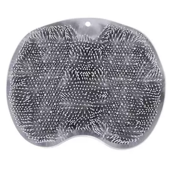 Массажная щетка для спины, нескользящая накладка для мытья ног, массажный коврик для душа с присоской для ванны, массажная отшелушивающая щетка для ног серый