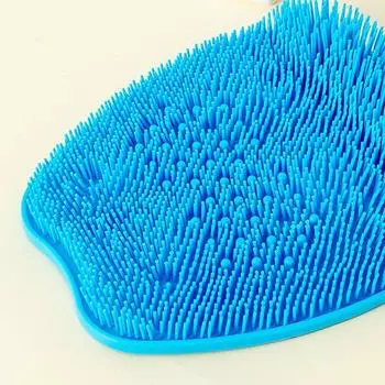 Массажная щетка для спины, нескользящая накладка для мытья ног, массажный коврик для душа с присоской для ванны, массажная отшелушивающая щетка для ног синий