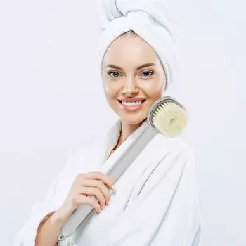 Массажная щетка для ванны с длинной ручкой, мягкая щетина, чистящая щетка для спины, отшелушивающая щетка для чистки спины One Size розовый