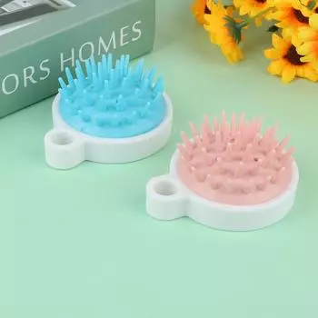 Массажная щетка для влажной и сухой кожи головы, чистка головы, шампунь для взрослых, массажная расческа чёрный