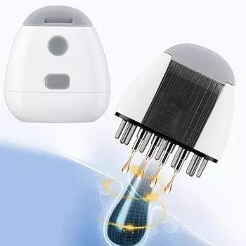 Массажная щетка для волос и кожи головы с дозатором масла, вибрационный массажер для кожи головы с красным светом, расческа для корней волос для роста волос CHINA белый