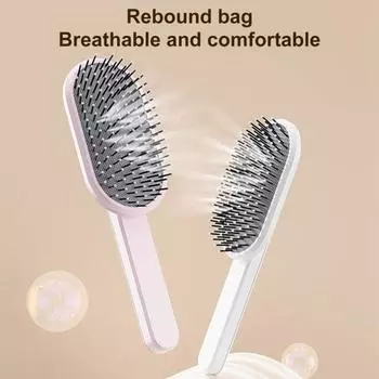 Массажная щетка для волос, инструмент для укладки отскоком, многоразовая прочная антистатическая прямая распутывающая массажная расческа, принадлежности для салонов A розовый