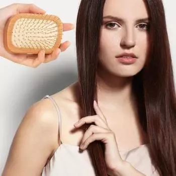 Массажная щетка для волос с бамбуковыми/стальными иглами, портативная для мужчин и женщин, прямоугольная деревянная расческа для распутывания волос, парикмахерский инструмент