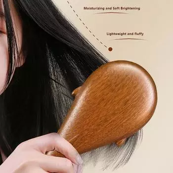 Массажная щетка с круглыми зубцами и воздушной подушкой, деревянная щетка для волос, расческа для выпрямления волос, парикмахерские принадлежности onesize