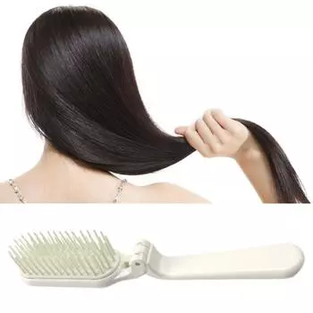 Массажная щетка, складная, портативная, с мягкими зубцами, антистатическая, с защитой от узлов, женская дорожная расческа для укладки волос, товары для дома розовый