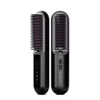 Массажная воздушная подушка с анионами, работающая от батареек, выпрямляющая расческа для волос чёрный