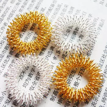 Массажное кольцо для пальцев, акупунктура, защита окружающей среды, фитнес, массаж тела золотой