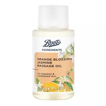 Массажное масло Boots Ingredients с ароматом апельсина и жасмина, 100 мл. 100 ml.