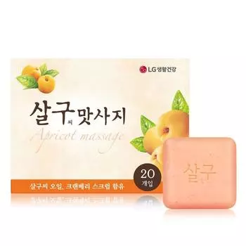 Массажное мыло с абрикосовыми косточками LG Household & Health Care, 90 г, 20 шт.