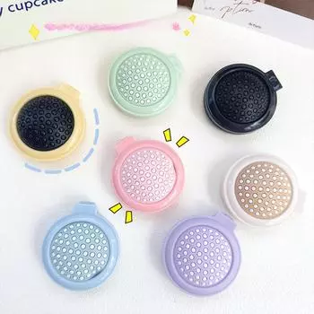 Массажное складное зеркало-расческа, зеркало для макияжа, маленькая расческа, карманное портативное зеркало-расческа, воздушная подушка, расческа для девочек, массажный шарик-расческа синий