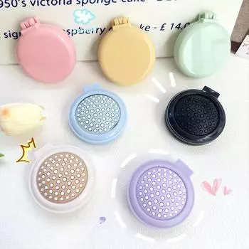 Массажное складное зеркало-расческа, зеркало для макияжа, маленькая расческа, карманное портативное зеркало-расческа, воздушная подушка, расческа для девочек, массажный шарик-расческа синий