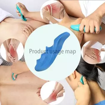 Массажное устройство Ручной массаж большого пальца Физиотерапия Глубокий триггер тканей всего тела Небольшие инструменты Портативный многофункциональный массажер синий