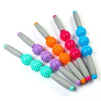 Массажные мячи для спины, ролик для мышц, йога, колонна, инструмент для расслабления тела, шипы, спина, талия, руки, ноги, массажная палка для ног, тренажерный зал S зелёный