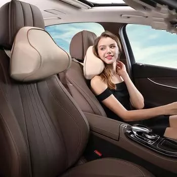 Массажные подушки для отдыха, подушка из пены с эффектом памяти, автомобильный подголовник, подушка для шеи, подушка для шеи, авто подголовник One Size бежевый