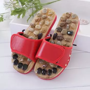 Массажные тапочки Обувь для женщин Шлепанцы Домашние тапочки Женские повседневные шлепанцы на плоской подошве Обувь 35-36 красный