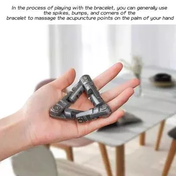 Массажный браслет для снятия стресса из алюминиевого сплава, вращающийся на 360 градусов, игрушка-фиджет для детей и взрослых, развивающая гибкость пальцев, декомпрессионная сенсорная игрушка серебряный серый