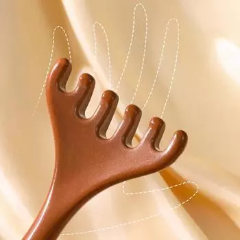 Массажный гребень для тела с меридианами. Оленьи рога с широкими зубьями. Акупунктура. Помощь в циркуляции крови. Антистатические гладкие волосы.