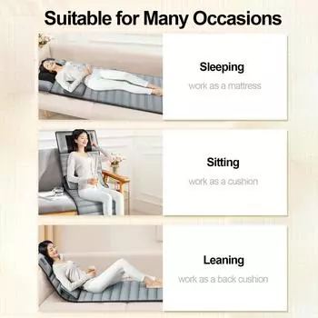 Массажный коврик 3 в 1 с подогревом, 9 режимов, регулируемая грелка для сидения, сна, лежа, электрический коврик EU Plug серый