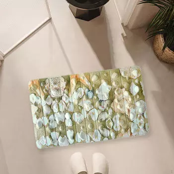 Массажный коврик для акупрессуры ног, коврик для ванной комнаты, имитация булыжника EVA, для дома black