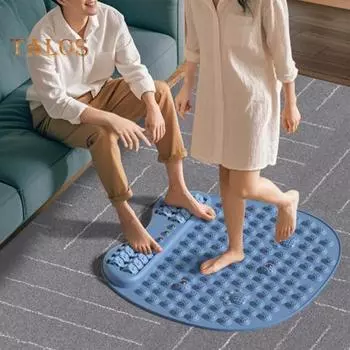 Массажный коврик для ног с роликовым массажером для снятия боли и давления на точечные точки для релаксации и рефлексотерапии стоп, нескользящий эргономичный акупрессурный коврик, массажный инструмент синий