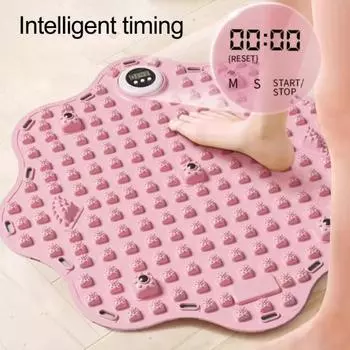 Массажный коврик для ног с таймером, снятие боли в ногах, расслабление мышц, рефлексотерапия стоп, противоскользящий портативный акупрессурный коврик, портативный хождение по камням фиолетовый