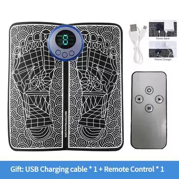 Массажный коврик для ног, зарядка через USB, светодиодный цифровой дисплей, 19 режимов, 8 передач, EMS, электрический массажер для акупунктурных точек ног, подушка для снятия мышц With Remote