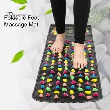 Массажный коврик для рефлексотерапии стоп, снятие боли в ногах, расслабление мышц, для детей и взрослых, противоскользящий складной акупрессурный коврик, портативный инструмент для массажа при ходьбе по камням S