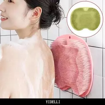 Массажный коврик для спины и отшелушивания, нескользящий коврик для душа, коврик для мытья ног, настенный коврик для ванной комнаты, коврик с присоской для протирки спины