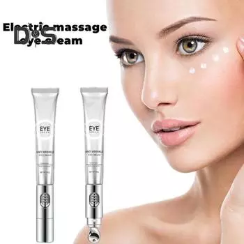 Массажный крем для кожи вокруг глаз с эффектом стирания морщин и мультипептидами 20 г Укрепляющий электронный массажер для тонких линий Умный крем для кожи вокруг глаз Электрический массажный крем для кожи вокруг глаз 1pc