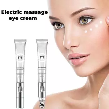 Массажный крем для кожи вокруг глаз с эффектом стирания морщин и мультипептидами 20 г Укрепляющий электронный массажер для тонких линий Умный крем для кожи вокруг глаз Электрический массажный крем для кожи вокруг глаз 1pc