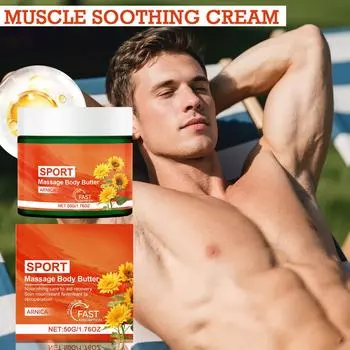 Массажный крем-масло для тела, успокаивающий мышцы, для быстрой регенерации и глубокого ухода после тренировки для мужчин и женщин, 60 г One Size белый