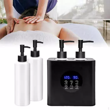 Массажный масляный нагреватель для двух бутылок, аксессуары для подогрева, портативный электрический, сенсорный ключ чёрный