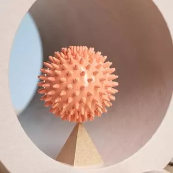 Массажный мяч «Ежик» для йоги, фасции, мяч для спорта, фитнеса, расслабления мышц, массажная палочка, плечо, шея, нога, подошва, меридиан 6cm розовый