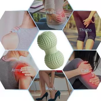 Массажный мяч с арахисом для глубокой релаксации мышц, двойной ролик для лакросса, физиотерапия, массажер для ног, рук, талии, живота, спины, ступней, всего тела серый