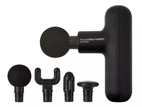 Массажный пистолет BODYPIXEL Body Pixel Muscle Gun HANDY BLACK Стандартный набор Массажный пистолет Мини-пистолет для миофасциального релиза чёрный