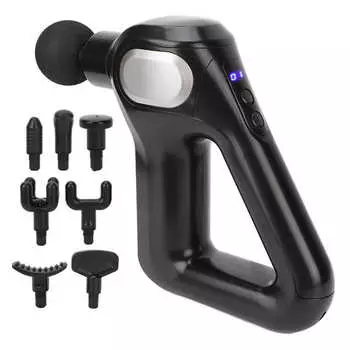 Массажный пистолет с ЖК-экраном, 12 передач, пистолет для мышечной терапии, 8 головок, портативный для женщин и мужчин, для тела, для спортсменов